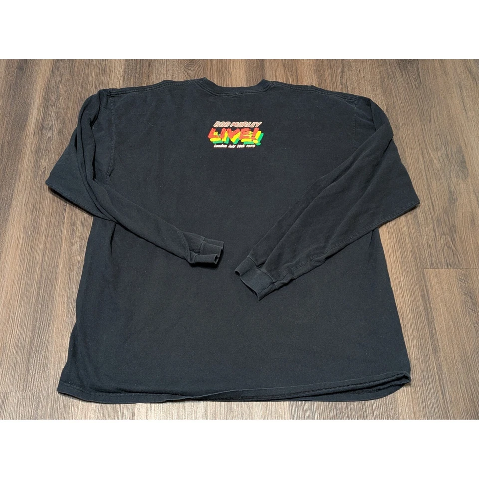Zion Rootswear Bob Marley Live! London 1975 Graphic Long Sleeve T-Shirt 3XL READ - Image 2 of 4