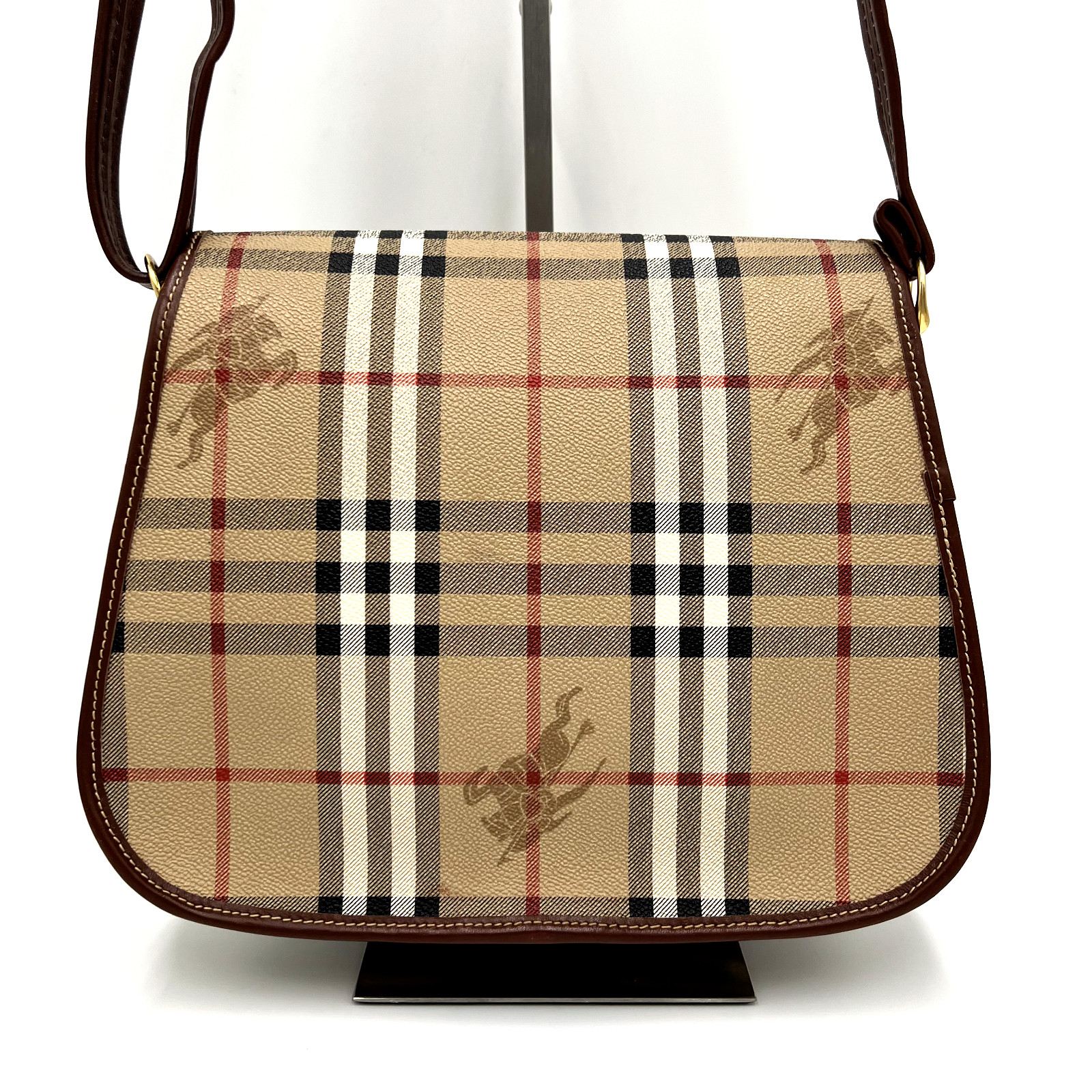 Vintage BURBERRY Crossbody Bag Shoulder Bag Haymarket Nova Check Made in England image 7
