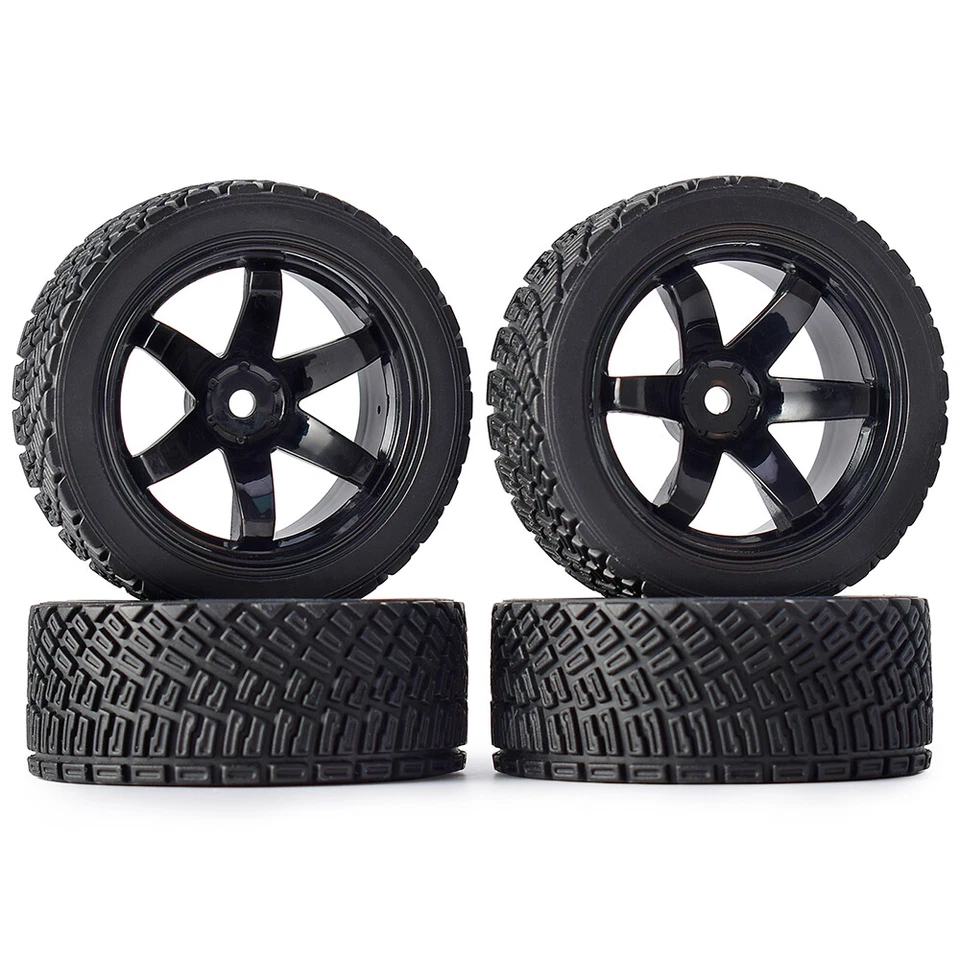 4 STÜCKE 12mm Hex 67mm Gummi Reifen Rad für 1/10 WLtoys 1/14 144001 RC Auto - Bild 3 von 4