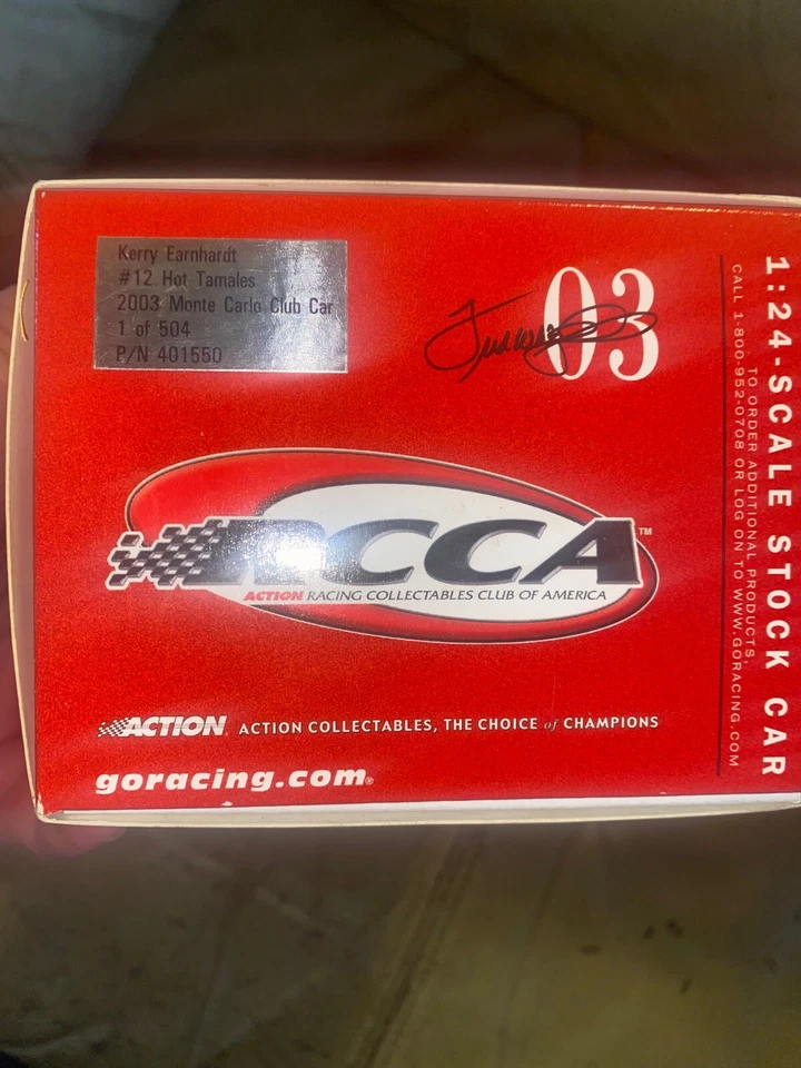 Kerry Earnhardt #12, 2003 Monte Carlo Club Car. Tamales calientes. NASCAR de acción 1:24 Foto 2 de 4