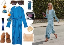 Zara Women Dress With Bow Detail Blue 4043/175 