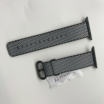 Original Apple Watch Woven NYLON Band Space Gray buckle 38MM 40MM Black checked