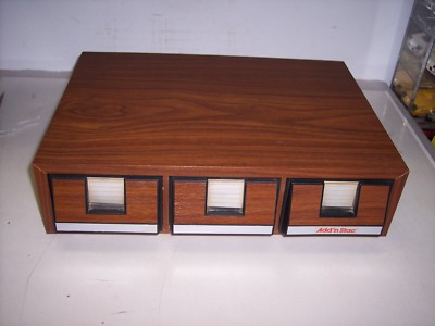 ADD 'N STACK WOODGRAIN STORAGE CASE  FOR CASSETTE TAPES  **HOLDS 42 TAPES*   #20