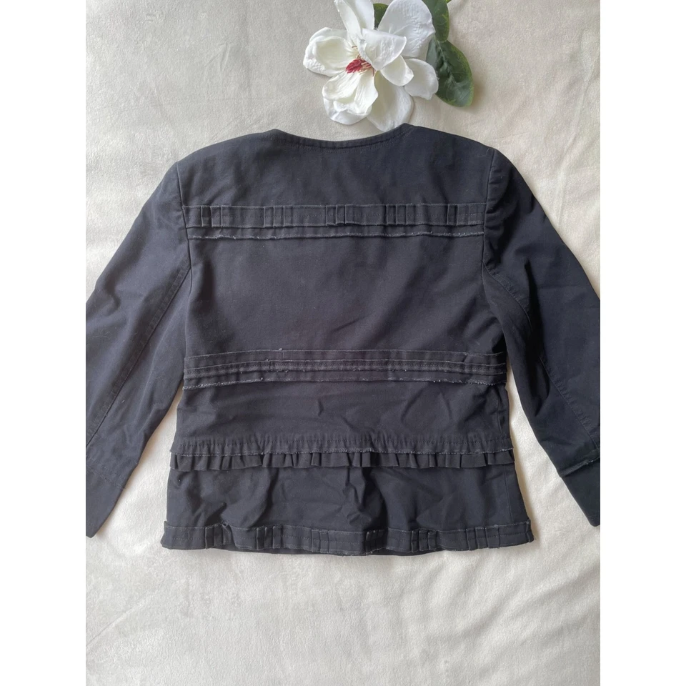 Chaqueta negra con botones Cynthia Steffe para mujer talla 2 Y2K clásica #449 Foto 2 de 4