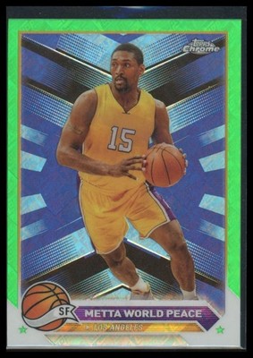 2023-24 Topps Chrome #13 Metta World Peace Green Logo Refractors