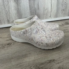 Dansko Kane Molded Sea Shells Clogs Womens Size 41 EU 11 US White Beach Nautical