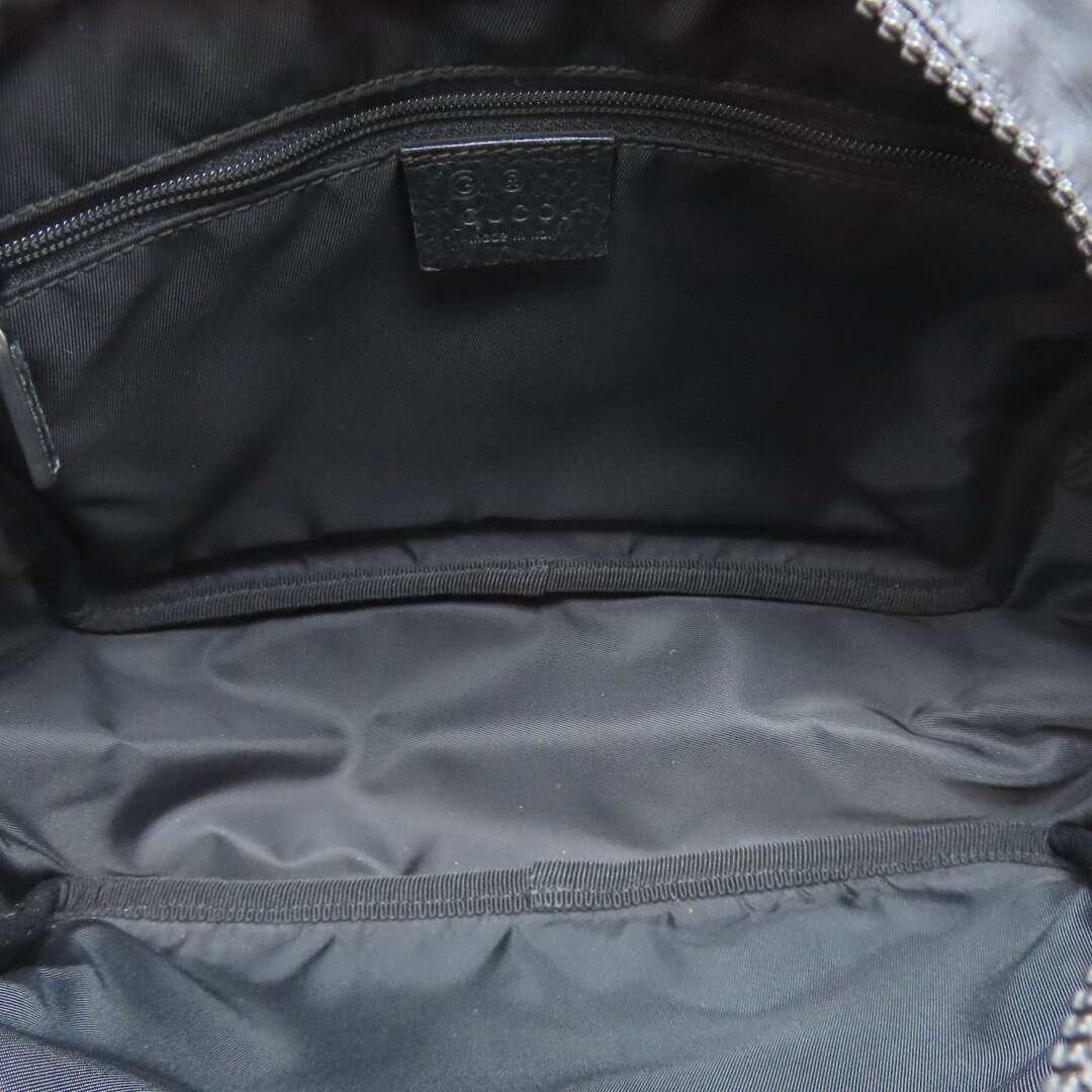 GUCCI GG Second Bag Nylon Black Used Leather Crossbody Purse thumbnail 6