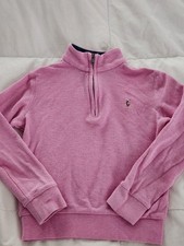 Polo Ralph Lauren Pink Logo Knit Sweater 1/4 Zip Mock Neck Girls/boys Size 5
