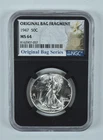 1947 Walking Liberty Half Dollar Original Bag Fragment MS64 NGC