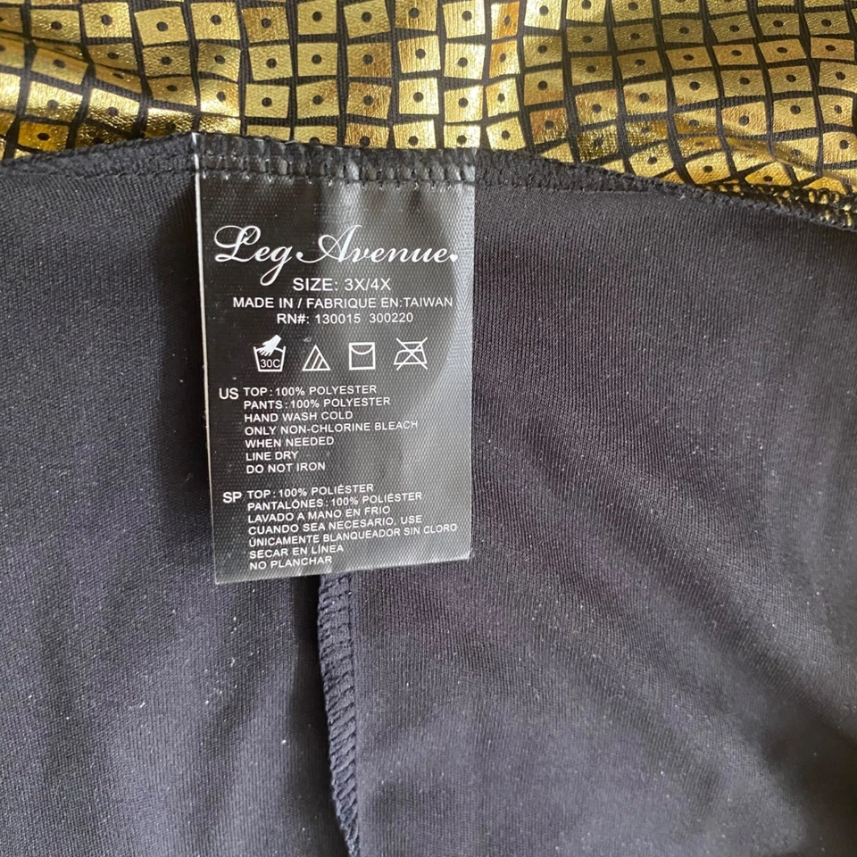 Fantasia de Halloween Leg Avenue discoteca ouro preto fundo de sino feminina plus 3X/4X - Imagem 4 de 4