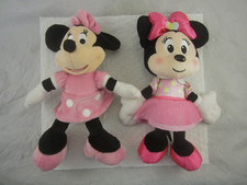 Disney Mickey Pink Minnie Mouse Small Stuffed Animal Plush 10" Lot Of 2