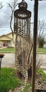 Vtg.Spiral Seashell Hanging Windchime Cascading Chandelier 5 Feet SEE PICTURES
