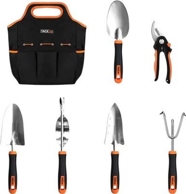 TACKLIFE 6-teiliges Gartengeräte-Set aus Edelstahl + Tasche, robust und von höch