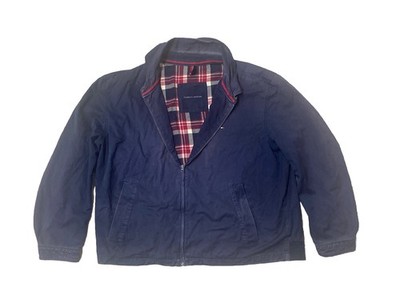 Vintage 90s Tommy Hilfiger Harrington Jacket Blue FLANNEL PLAID