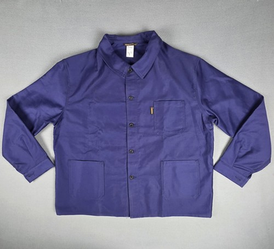 #ad #ad LE LABOUREUR French Work Chore Jacket Hydrone Blue Moleskin Coat XXXL 6 $169.99