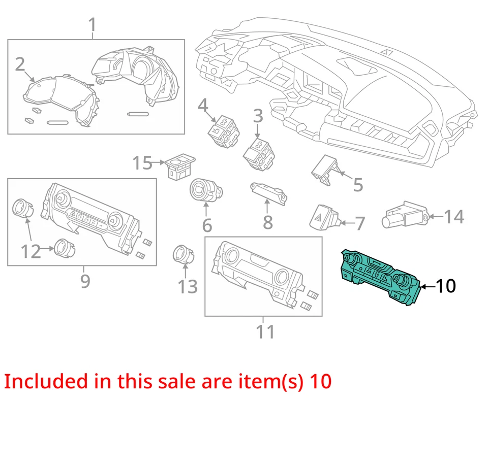 2017-2018 Honda Civic Ac Heater Climate Control 79600tgga610m1 HWK1W - Image 3 of 4