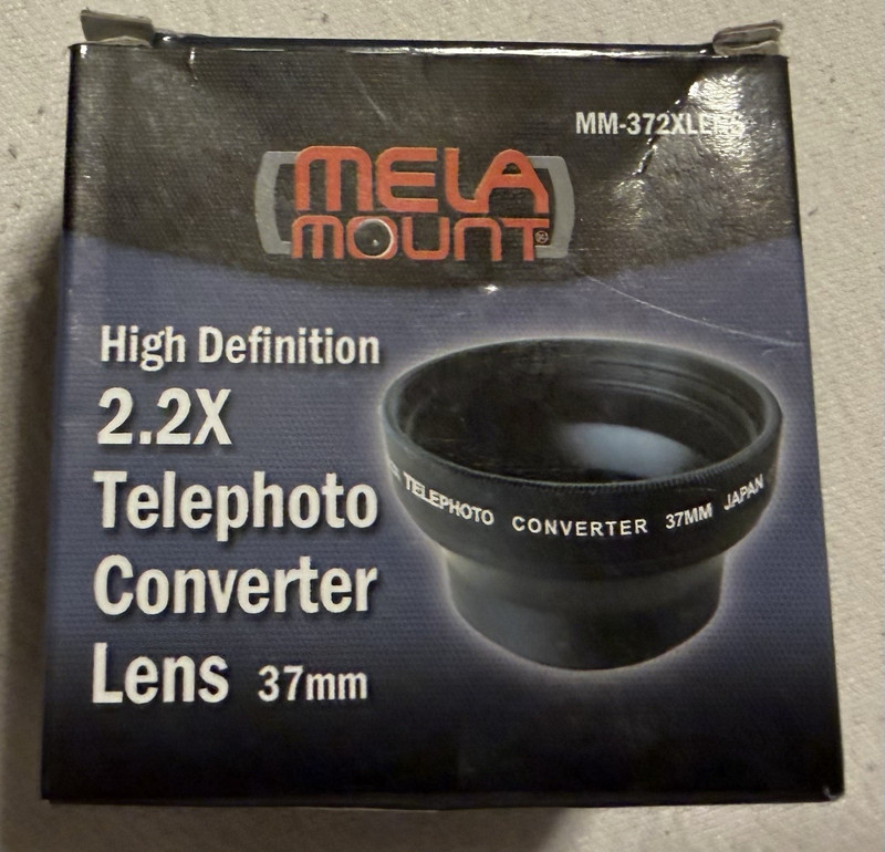 Mela Mount 2.2x Telephoto Converter Teleconverter Lens 37mm MM-372XLENS