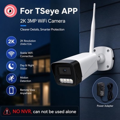 SmartSF 3MP IP Camera Waterproof Security Camera Outdoor Surveillance Camera