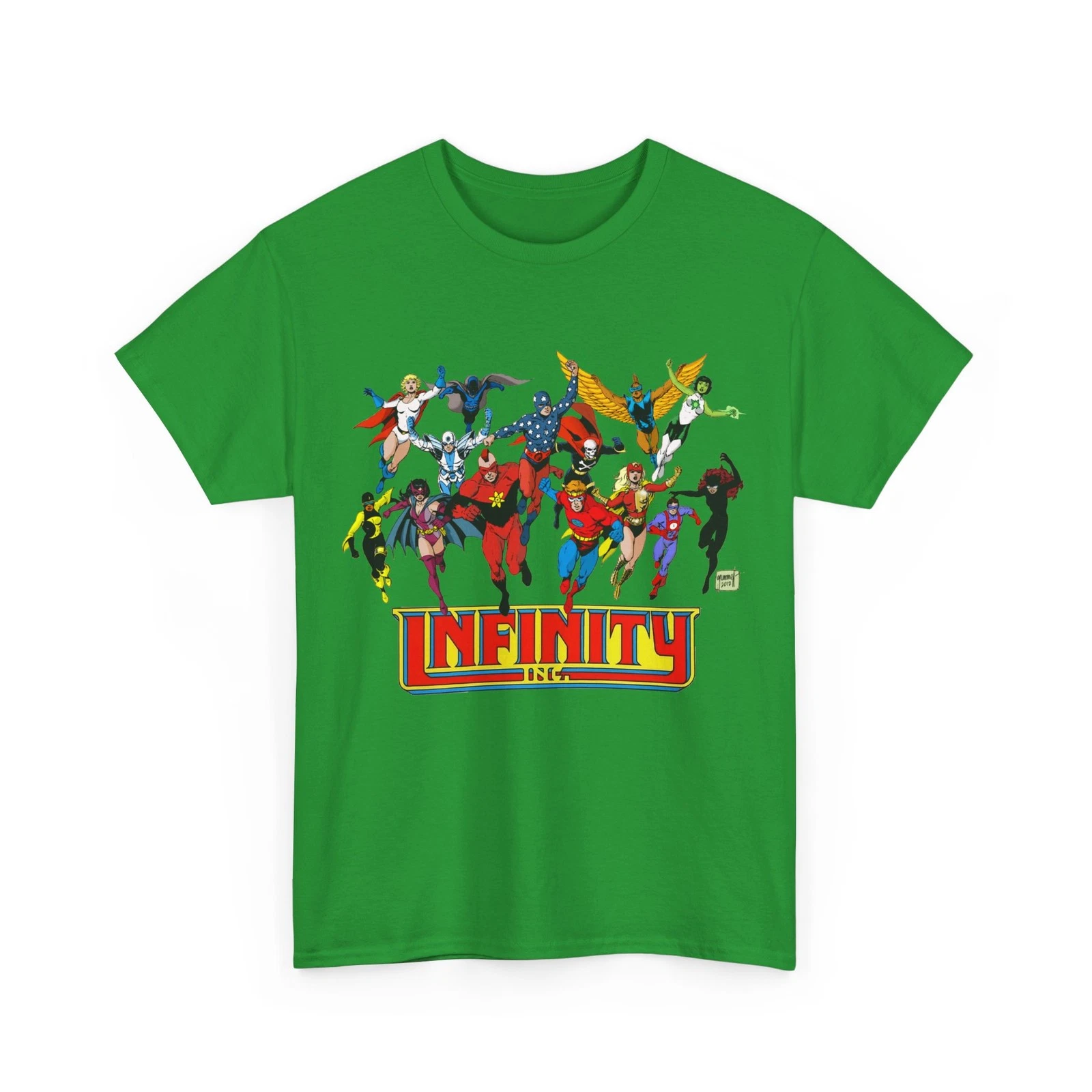 Infinity Inc Shirt - Tom Grummett Art - Jade, Obsidian, Huntress - DC Comics