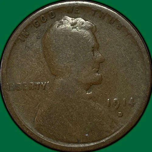 1914-D Lincoln Wheat Cent Good G Coin #34571