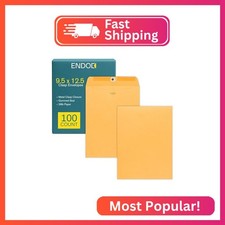EnDoc 9 1/2 x 12 1/2 Clasp Envelopes - 100 Pack - Brown Kraft Catalog Envelopes