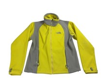 The North Face Fleece Jacket Womens Medium Yellow Gray Full Zip Outdoor Warm