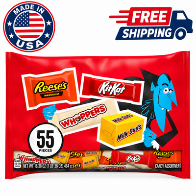 Hershey Assorted, Halloween Candy Variety Bag, 16.38 oz 55 Pieces