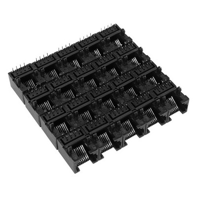 20pcs RJ45 8P8C Computer Internet Netzwerk PCB Klinkenbuchse Schwarz T4P16292