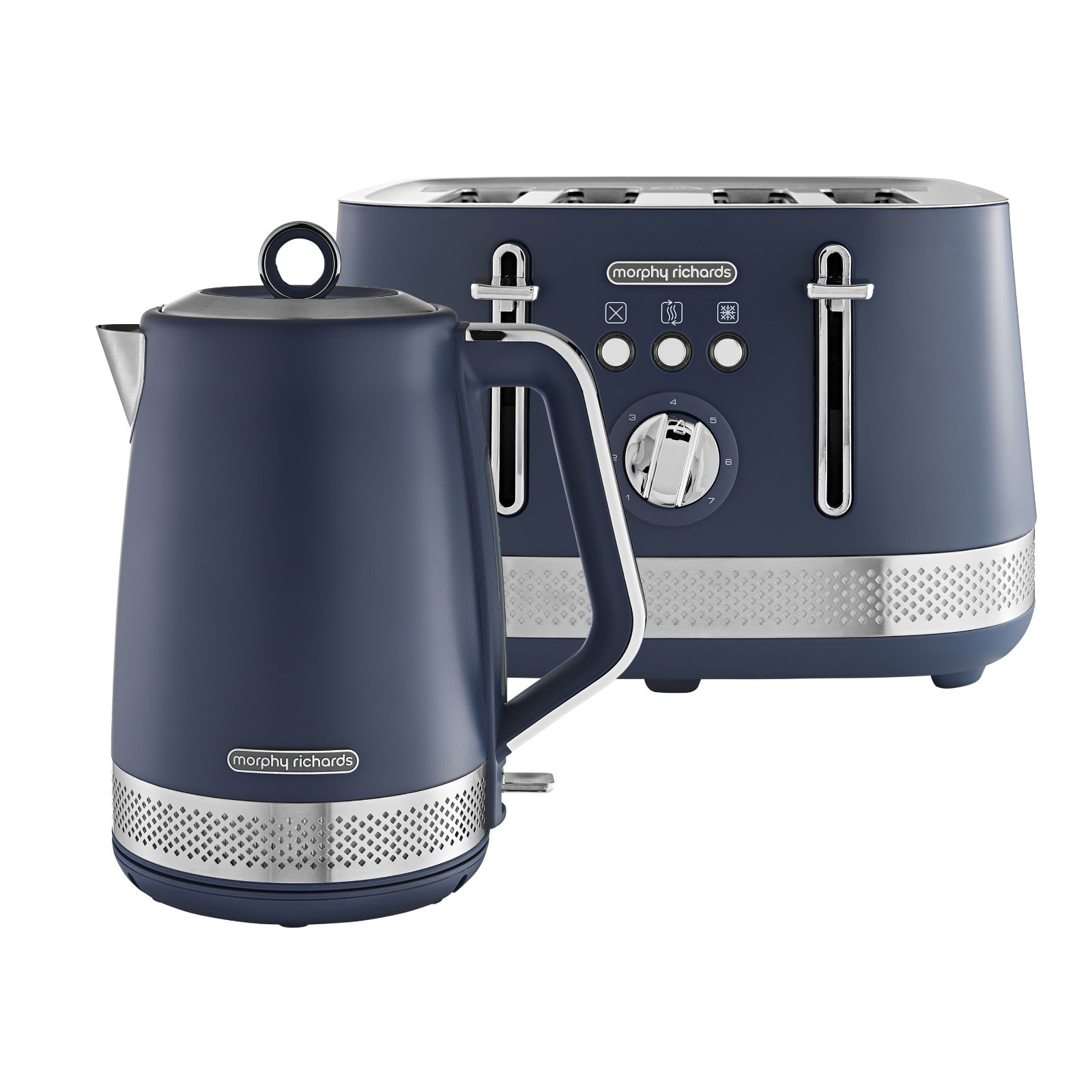 B&Q -  Illumination Navy Peony Kettle And Toaster Set - Image 2