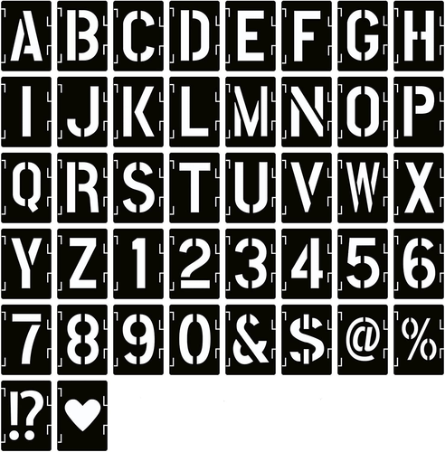 4 Inch Letter Stencils Symbol Numbers Craft Stencils, 42 Pcs Reusable ...
