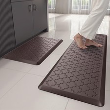 2 PCS Chocolate Kitchen Floor Mats Anti Fatigue NonSlip Cushioned Rugs Mat