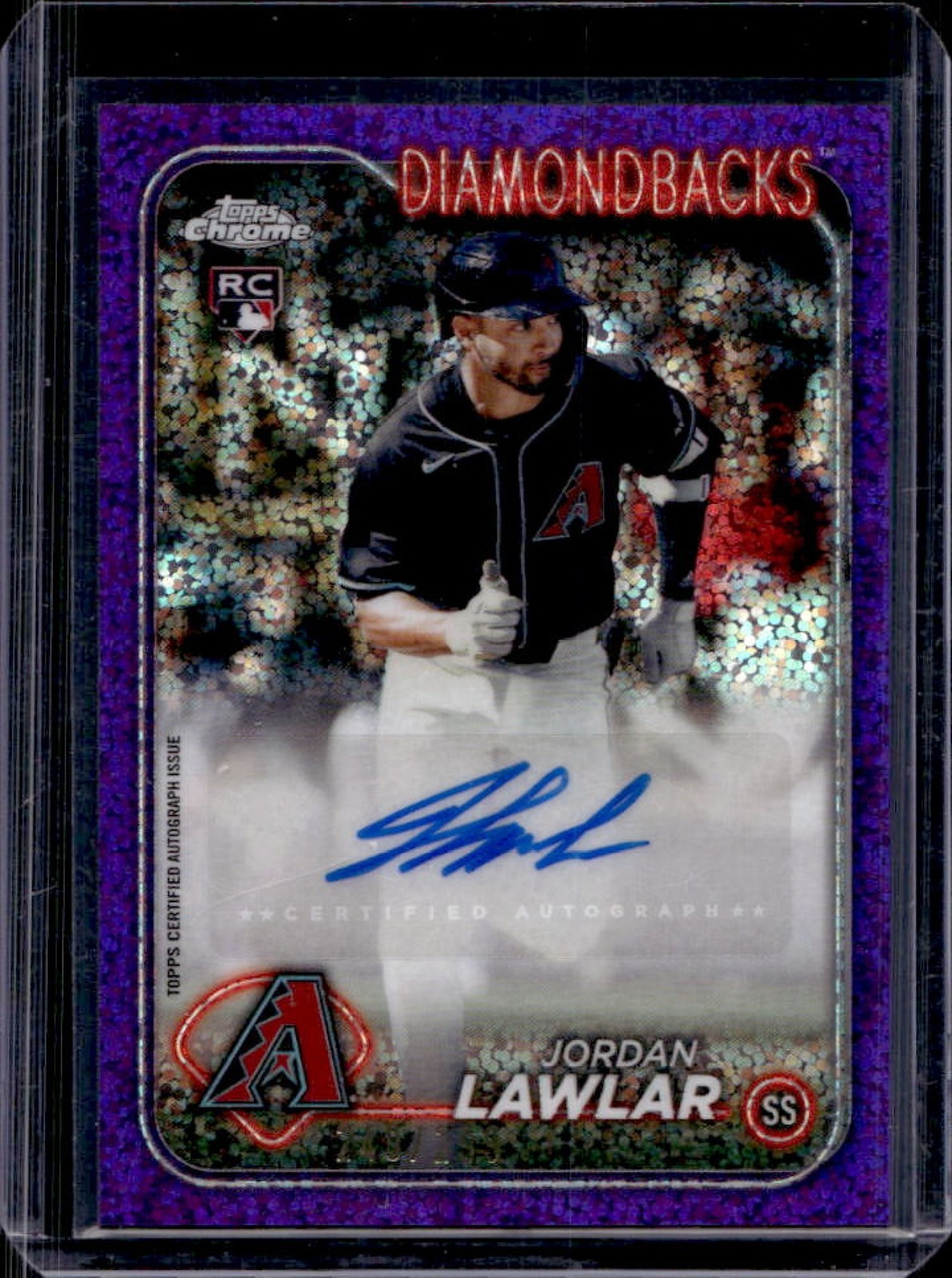 2024 Topps Chrome Update Jordan Lawlar Auto RC Purple Speckle Refractor #/299