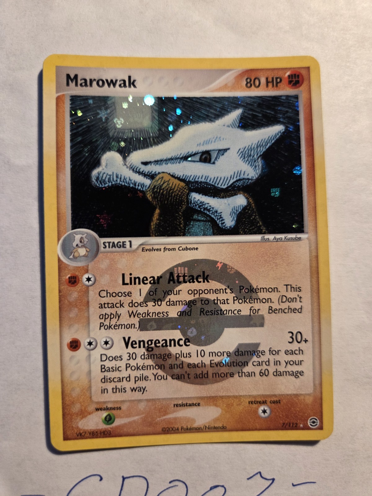Pokémon TCG Marowak FireRed & LeafGreen 7/112 Reverse Holo Rare NM Condition