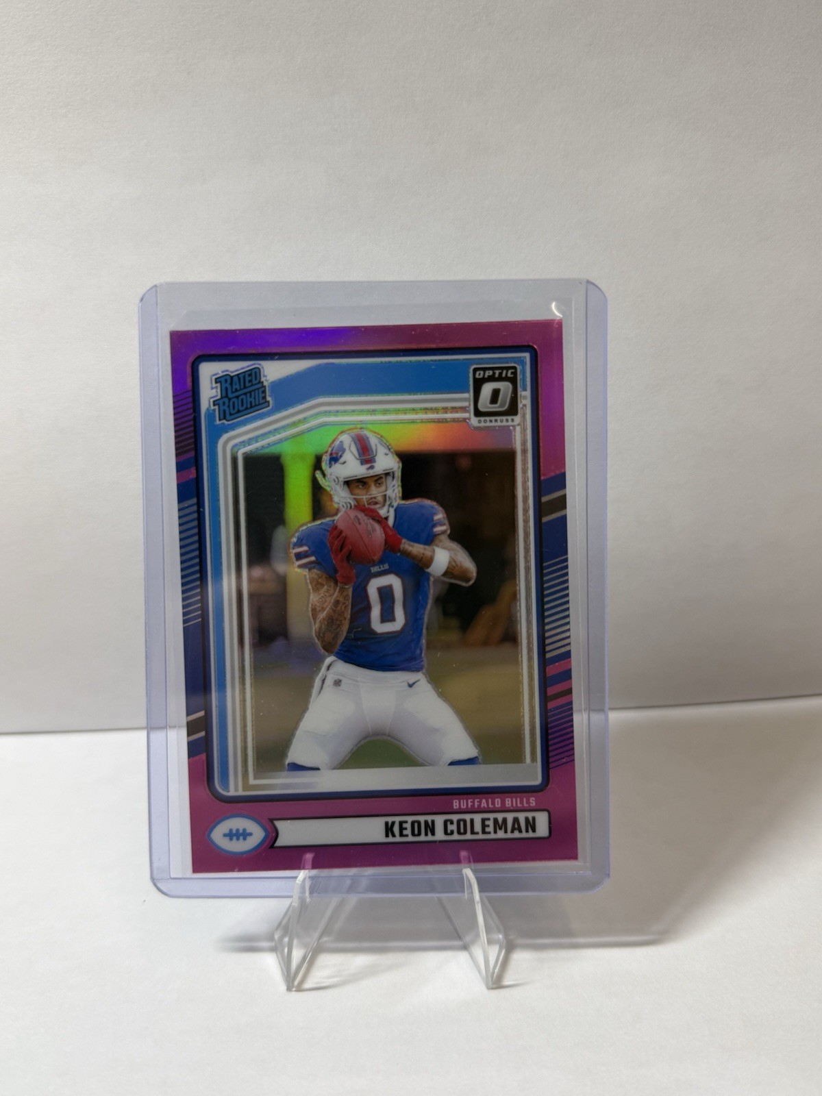 2024 Panini Donruss - Rated Rookie Keon Coleman #358 Optic Preview Pink Prizm