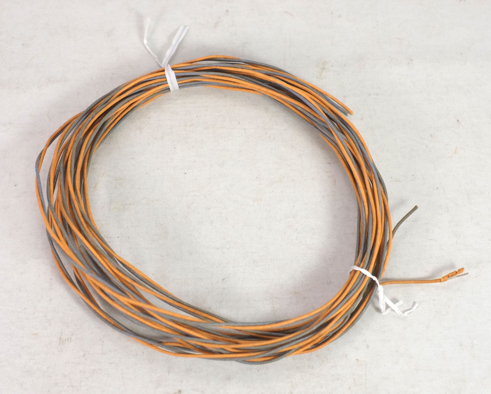 20 Feet Vintage Western Electric Blue Orange 2-Conductor Cloth Electronics Wire