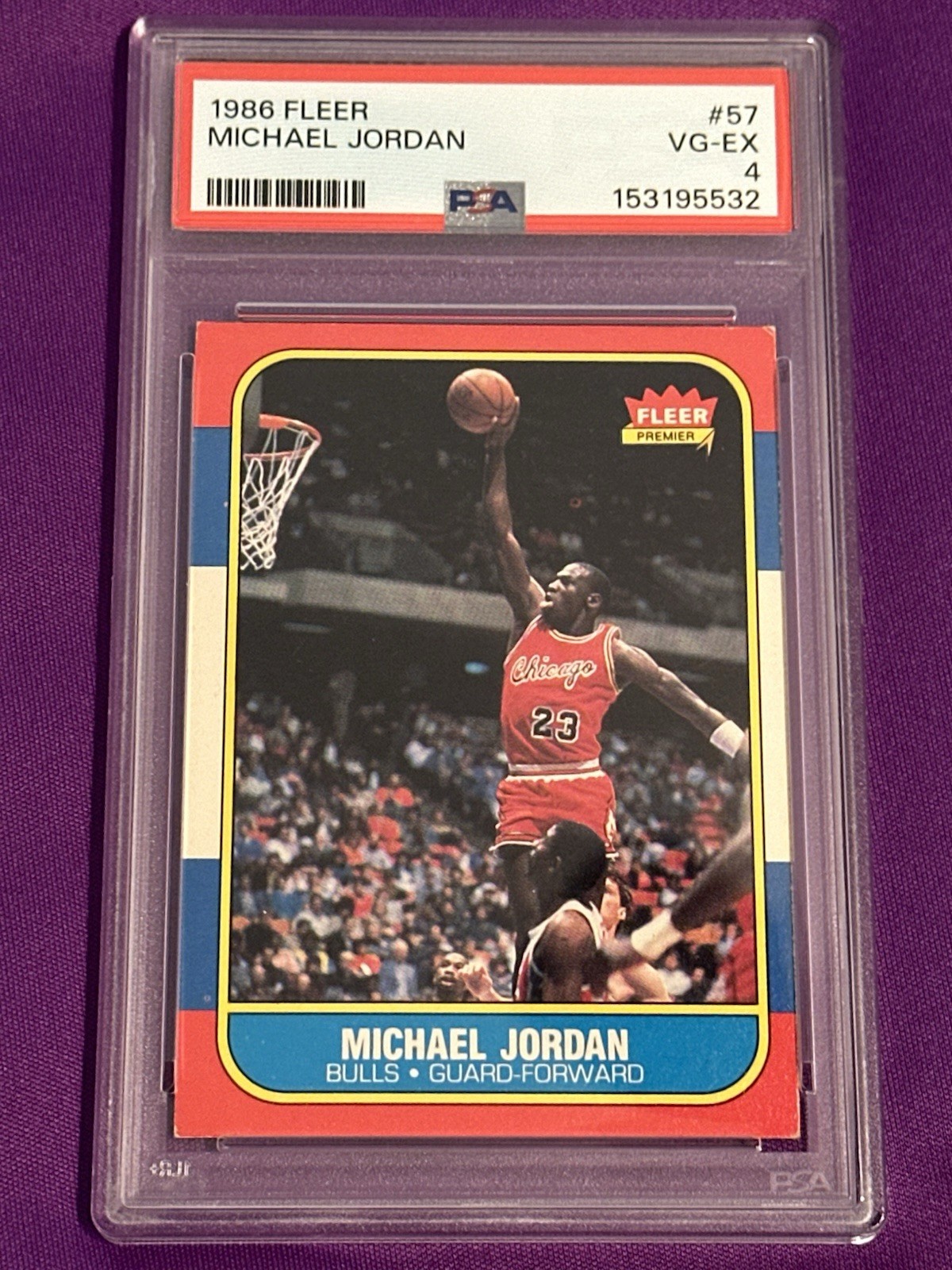 1986 Fleer Michael Jordan  #57 PSA ! FRESH GRADE! SEND OFFERS!      LOOKS NICER! view 3