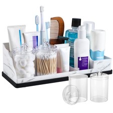 Bathroom Counter Organizer,Toothbrush Holder with 2PCS Qtip Holder Dispenser,...