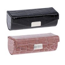 2x Damen Lippenstiftetui mit Spiegelhalter für Handtaschen
