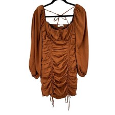 Astr the Label dress Mardi ruched lace trim mini Medium M