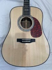 Handmade D45 Acoustic Electric Guitar With EQ Top Solid Spruce Abalone Inlay