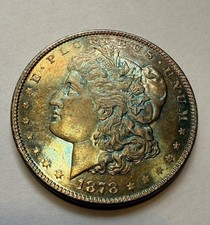 1878 P Morgan Dollar 7TF REV OF 78 MARVELOUS FLASHY PL RARE BLUEBERRY TONED