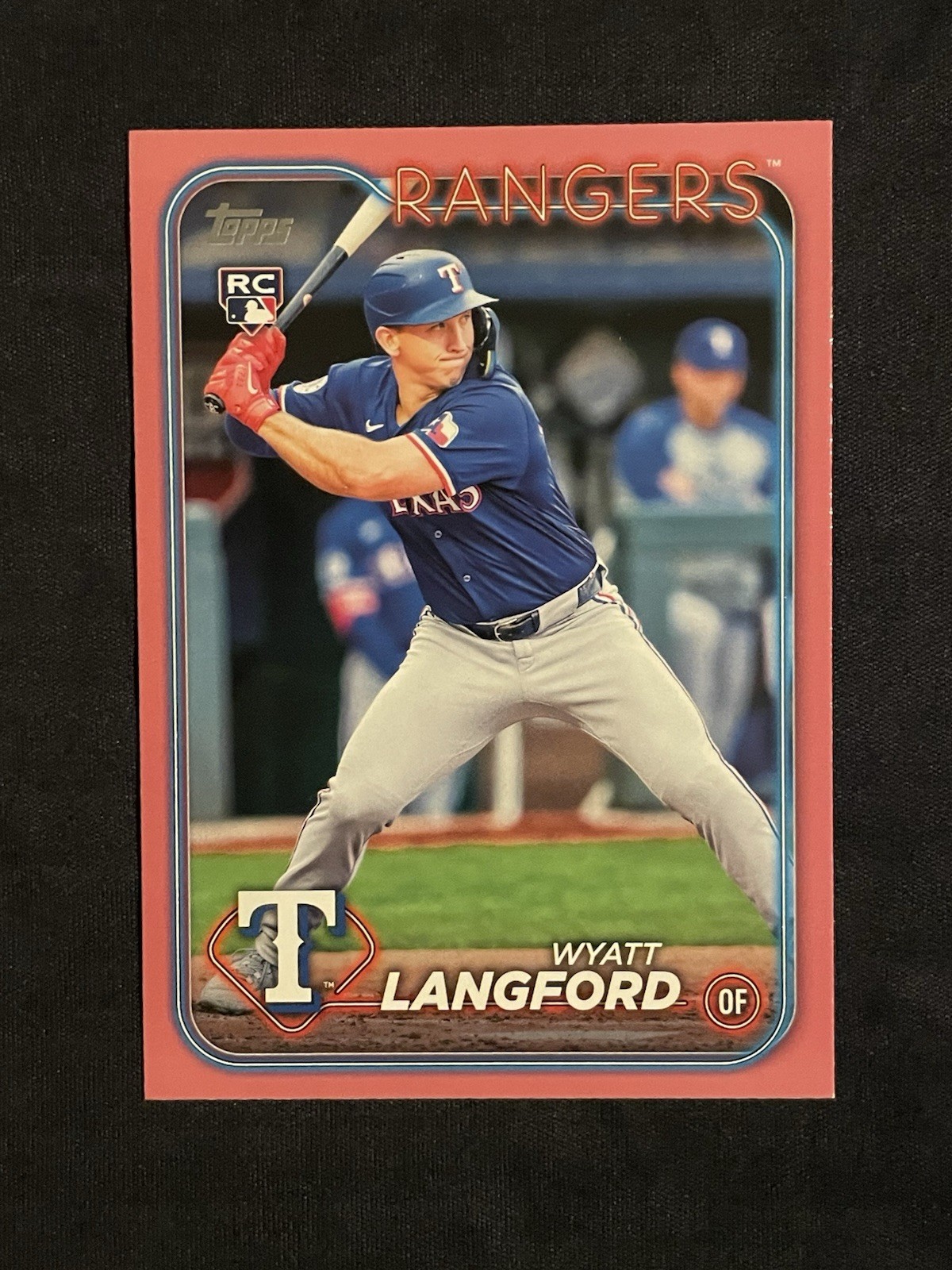 2024 Topps Update Series Wyatt Langford #US151 Mothers Day Pink Rookie #40/50