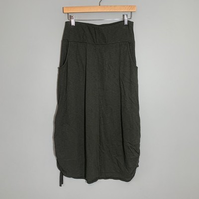 J. Jill Purejill PJ Easy Knit Side Tie Skirt Olive Green Petite XS