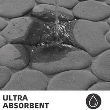 Absorbent Memory Foam Bath Rug With Non Slip Backing And Stone Pattern Design