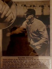 6 cool very early Full Page BASEBALL Walter Johnson, 1920 World Series Dodgers