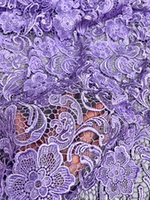 Maggie LAVENDER Guipure Venice Heavy Lace Fabric by the Yard - 10019