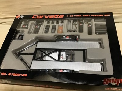 CORVETTE TRAILER & TOOL SET&TIRE RACK 1/18 CAR/TRUCK HAULER GMP DIECAST G1800159