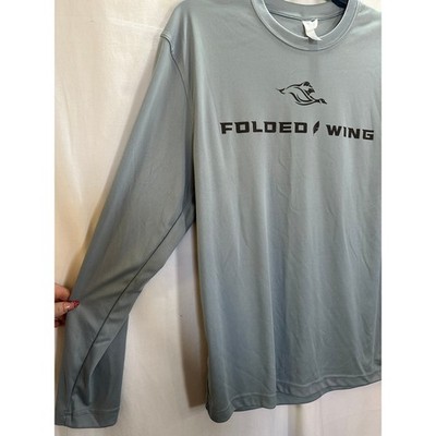 Men s Folded Wing Performance Long Sleeve Shirt | Blue-Gray | Size Small