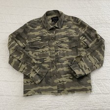 Sanctuary Crafted  Tailored Women  s Camo Military Jacket Button Front Pockets M