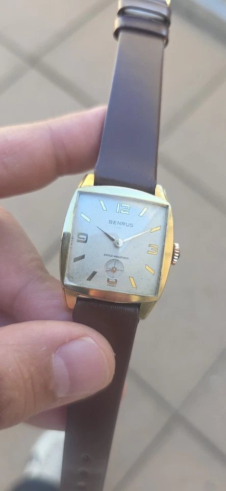 Reloj Amortiguador Vintage Benrus 21 Joyas DN 4A1 Hombre 29mm Cojín Funciona Foto 2 de 4